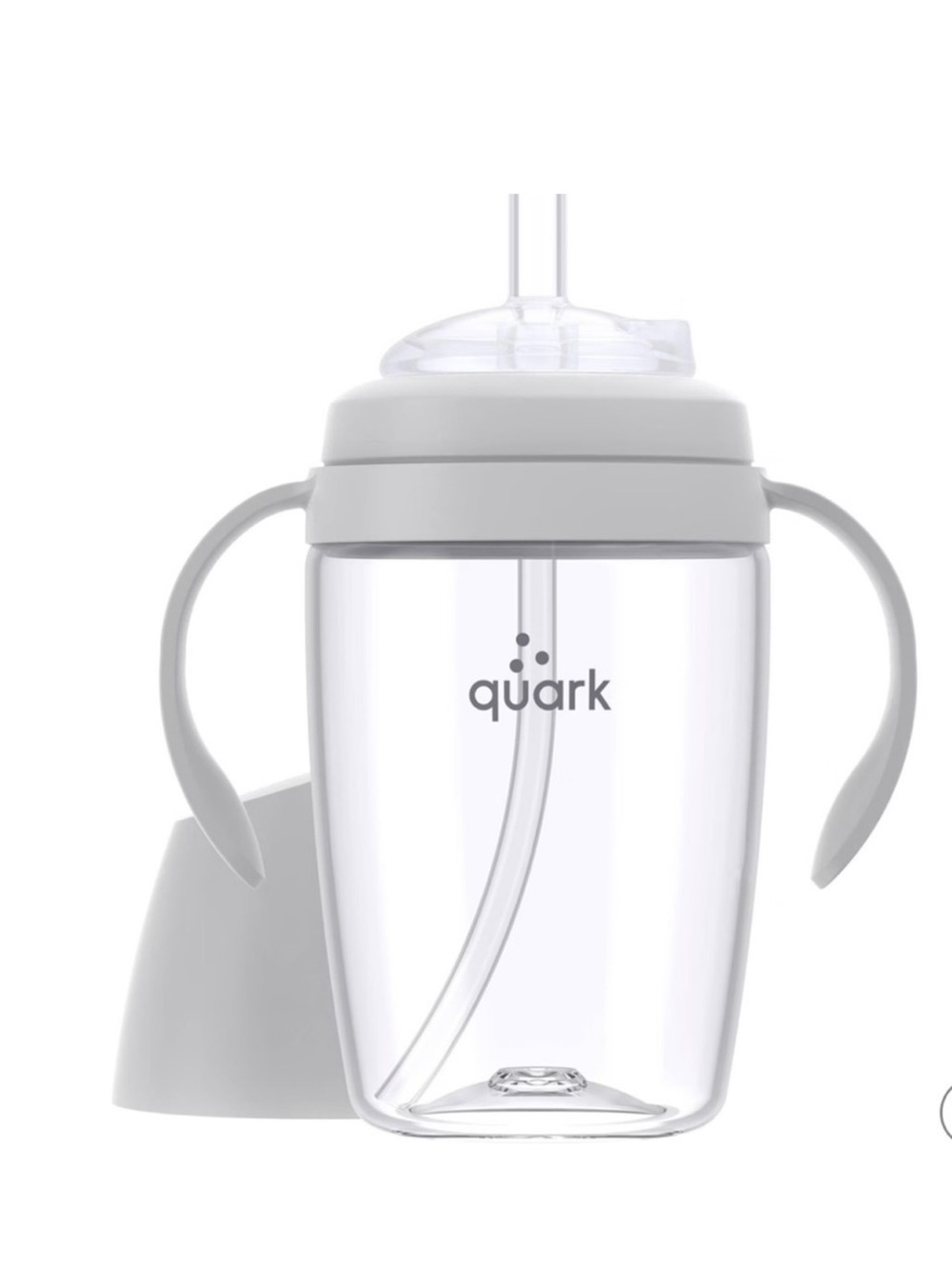 Quark BuubiBottle Sip Toddler Clear & Gray Straw Cup 6 months and up